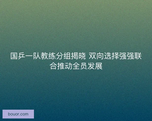 国乒一队教练分组揭晓 双向选择强强联合推动全员发展 国乒一队教练分组揭晓 双向选择强强联合推动全员发展