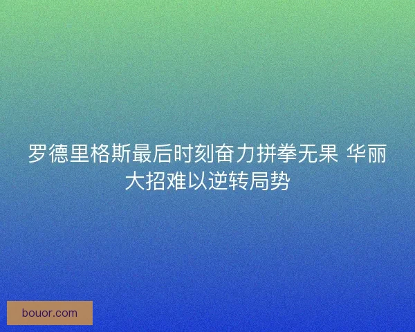 罗德里格斯最后时刻奋力拼拳无果 华丽大招难以逆转局势